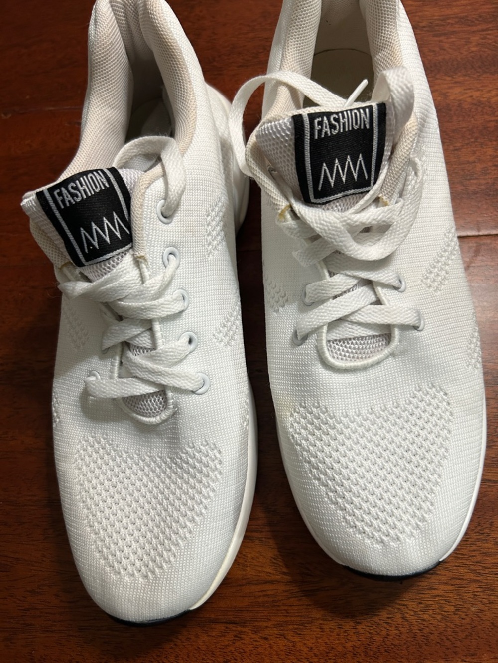 Ceni Women’s White Knit Lace-Up Sneakers